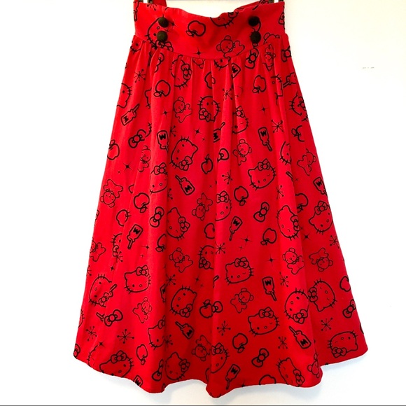 Hello Kitty Sanrio Red Black Velvet Skirt Sanrio - Picture 7 of 15